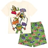 Teenage Mutant Ninja Turtles Donatello Raphael Leonardo Little Boys T-Shirt & French Terry Shorts Outfit White/Green 6