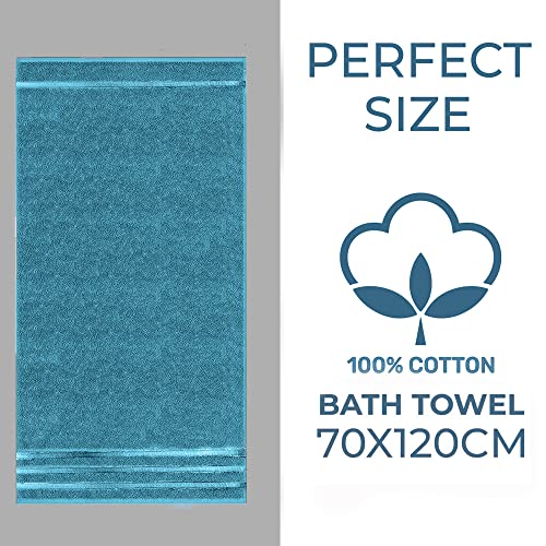 Towelogy® Premium Bath Towels 100% Egyptian Cotton Zero Twist Super Soft & Highly Absorbent Bathroom Towel Tear Resistant Strength 70 x 120cm - Image 4