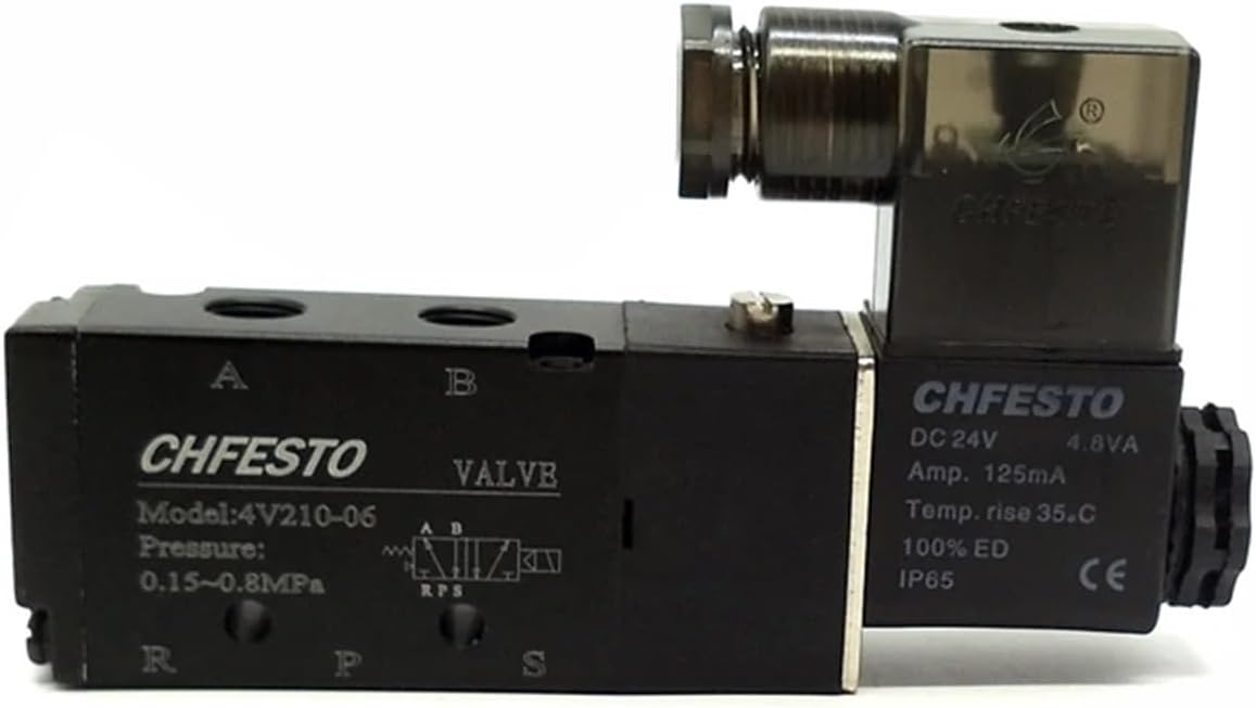 4V210-08 1/4" 4V210-06 1/8'' Solenoid Valves 2 Position 5 Port Pneumatic Control Valve DC24V AC220V DC12V AC110V(4V210-06,AC110V)