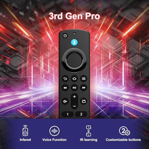 Image of Replacement Voice Remote Control Fit for Fire Smart TV Cube, TV Stick 4K Max /4K (1st&2nd Gen), Stick (2nd&3rd Gen) /Stick Lite /HD, and for Insignia-Toshiba-Pioneer-Omni QLED Series, Not for ROKU-TV