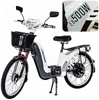 Bicicleta elétrica Wehawk SB500 48V aro 24 cor branco