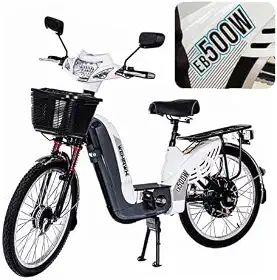 Bicicleta elétrica Wehawk SB500 48V aro 24 cor branco