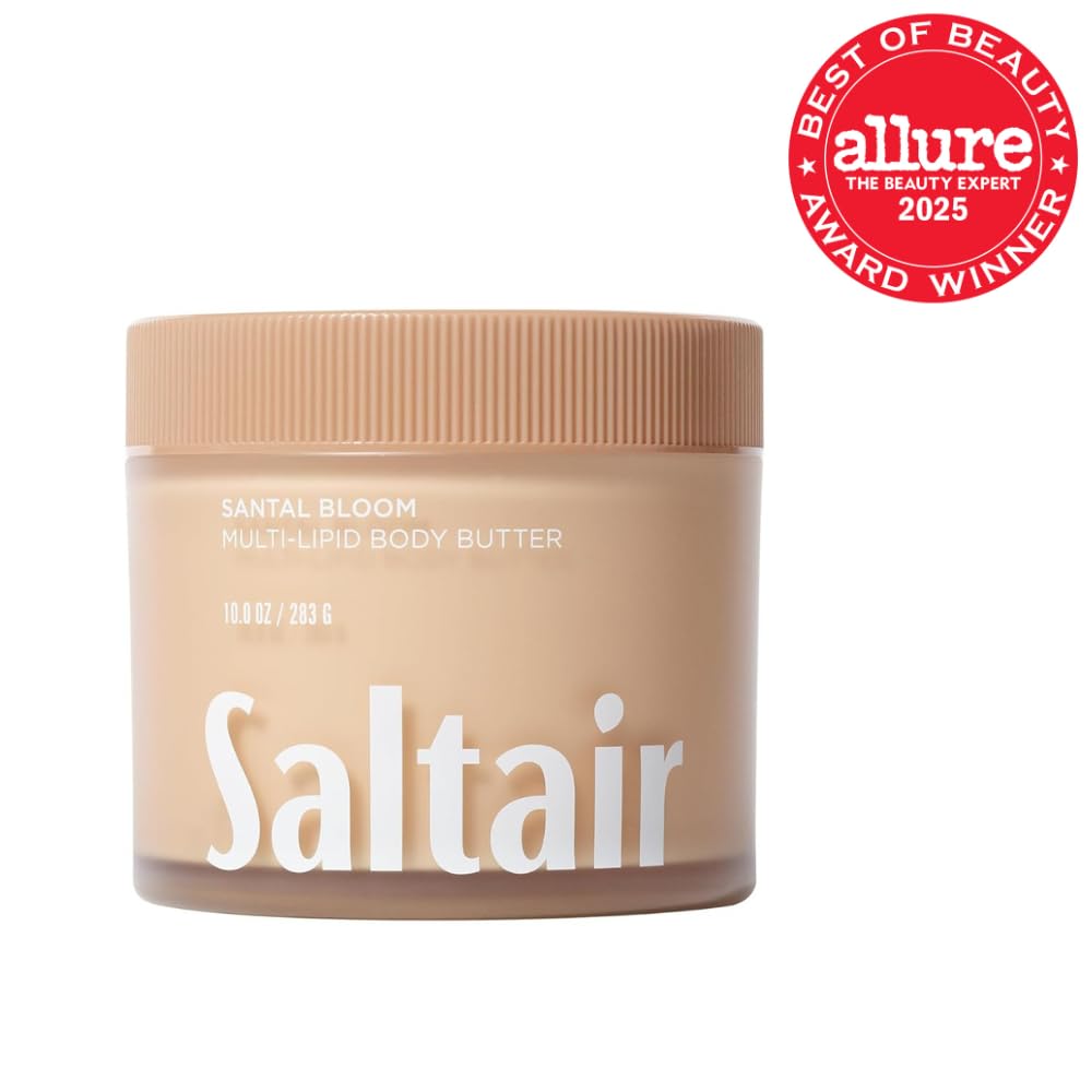 Saltair Multi-Lipid Body Butter - Rich, Nourishing Hydrating Body Cream with Ceramide Complex, Coconut Oil, Shea Butter, and Sea Buckthorn. Moisturizing Dry Skin Care. 10oz Jar - Santal Bloom - Image 2