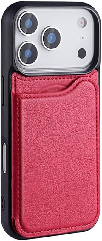 Wallet Case for iPhone 17 Pro Max/17/17 Pro/17 Air, Magnetic 2 in 1 Back Card Slots Cover Kickstand Supports Wireless Charging Case,Red,17