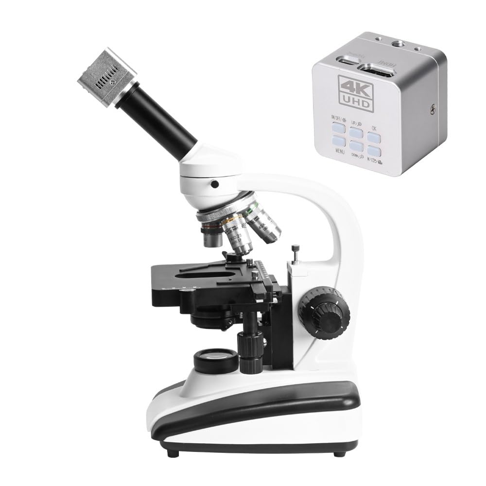 Microscopio, Microscopio biologico professionale 40X-1000X for studenti, laboratorio scientifico educativo, Microscopi monoculari con fotocamera USB da 41 MP,Prodotti scientifici e da laboratorio
