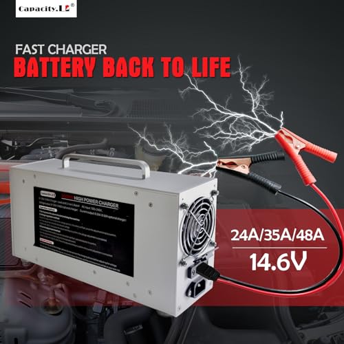 Capacity.Li LiFePO4 Battery Charger for RV,Marine,Golf Cart, 0-60V 0-50A Adjustable High Current Lithium Charger with LCD, Pre-Charging, BMS Wake-Up, CC/CV for Solar Storage by Capacity.Li - Used condition - Image 7