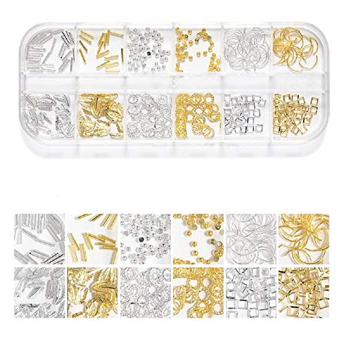 1 Box 12 Grids Metal Moon Star Beads Nail Art Jewelry for Women Luxury 3D Charms Rhinestone Gems Nail Decorations Accessories (13)