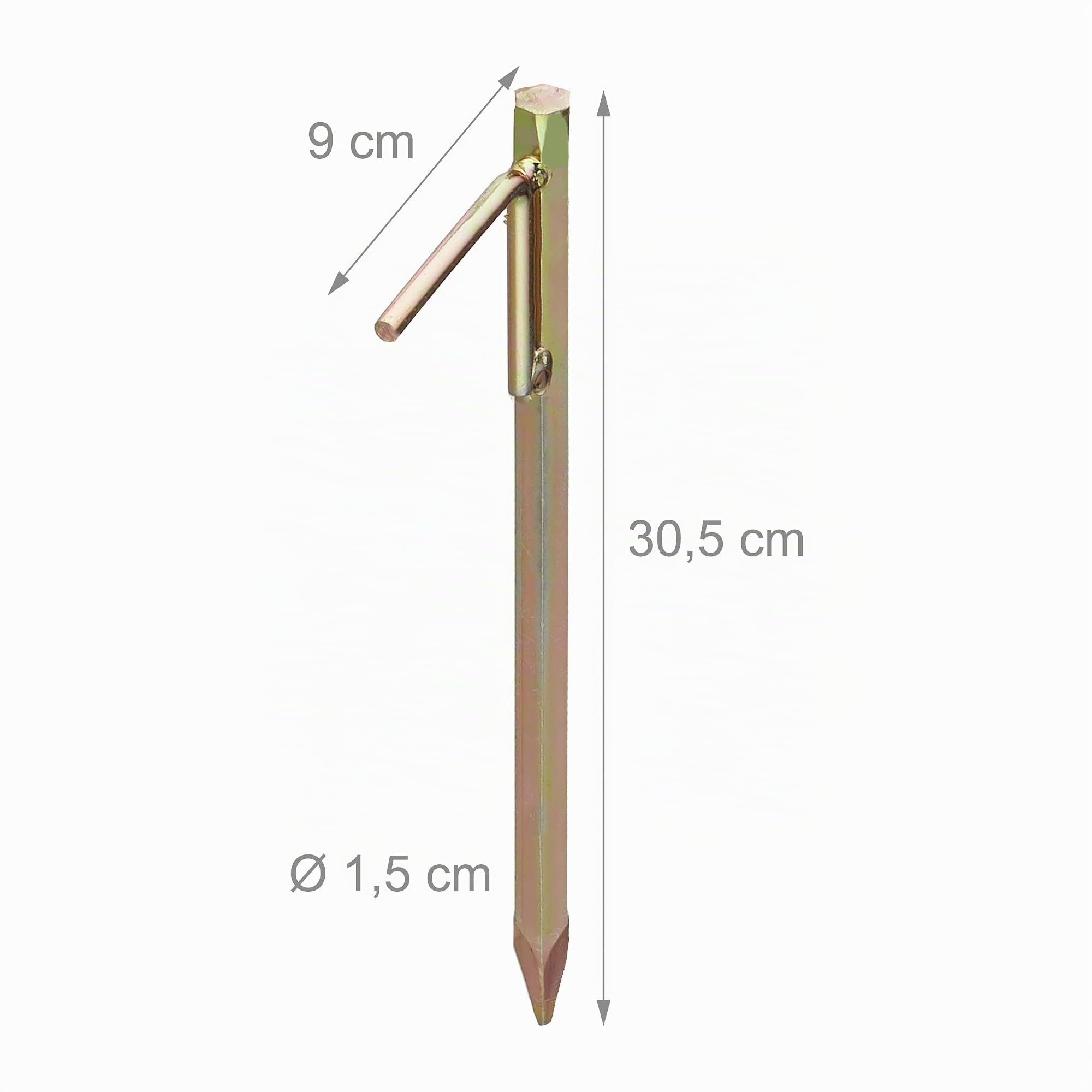 Relaxdays Bodenanker 16er Set, Erdanker für Harte Böden, 30,5 cm, Gold
