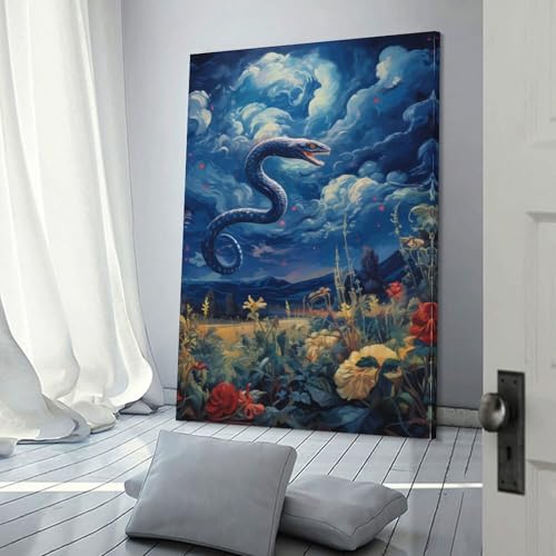 Tableau impression sur toile serpent décoration murale de maison 12x18" - 3