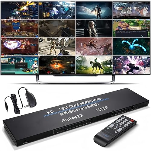 HDMI Multiviewer 16X1 elimina el desorden de pantallas unificando 16 entradas