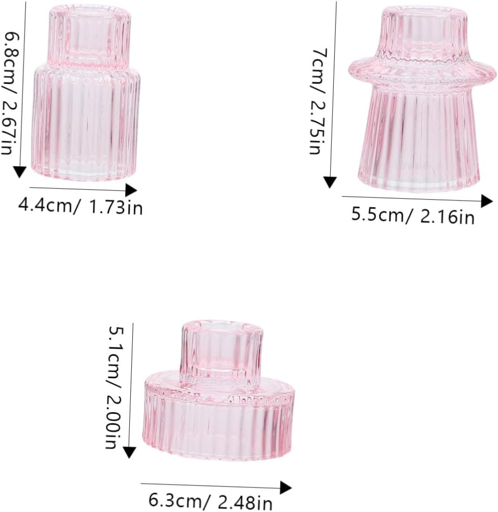 6pcs Candlestick Set Vertical Pattern Taper Candle Holders for Living Room
