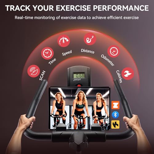 Wenoker Exercise Bike Magnetic APP Compatible, Indoor Cycling Spin Bike for Home Gym Use, Exercise Equipment with LCD Display, Tablet Holder for Cardio Training - Image 5
