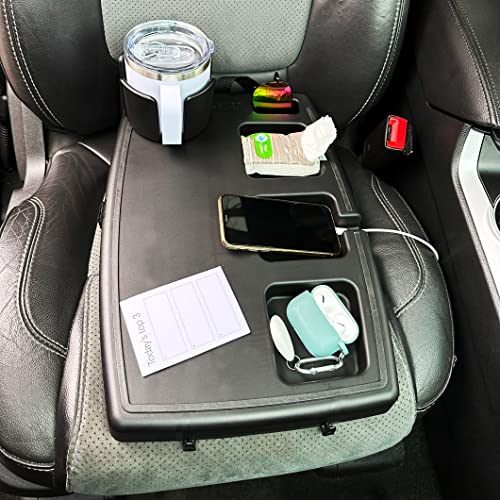 Stupid Car Tray - Classic Car Tray Bundle - Ultimate Car Organizer & Mobile Office - Includes Elastic Strap, Seat Anchor, Cup And Mug Holder - Midnight Mayhem #TOP3