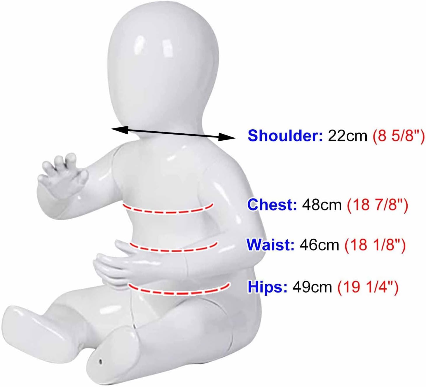 ZIMGOD Child Clothes Mannequin Display, Baby Posing Dress Form Torso White, Realistic Full Kids Dummy, Light Weight Manikin for Display Shelf/Window (Color : Sitting)