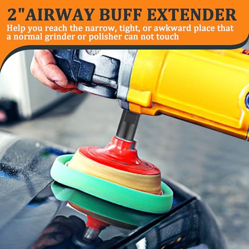 Image of 5 /8 inch-11 Angle Grinder Extension Shaft Connecting Rod 2 inch Airway Buff Extender Durable Aluminum Extension Shaft for Power Angle Grinder and Buffing Wheel Polishing Kit Accessories - Black