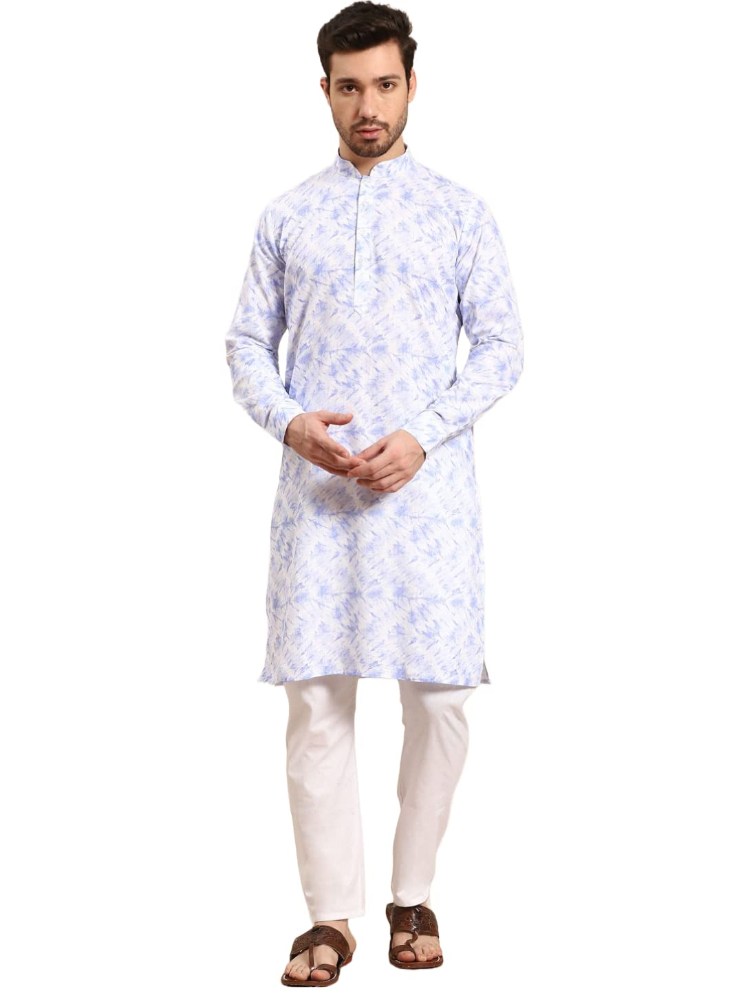 rajubhai hargovindas Men's Tie & Dye Printed Linen Cotton Kurta (FSM-Osaka)-picture-13