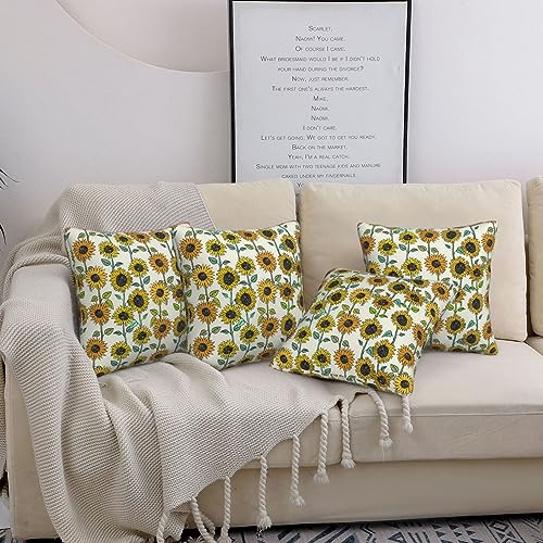 Housse de coussin douce BAFAFA 50,8 cm avec imprimé de tournesols - 5
