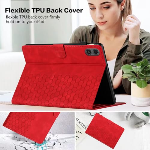 Coque Redmi Pad Pro et Poco Pad 12.1 - Étui Housse Protection Rouge avec Support Folio