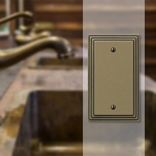 Vista 104 de Amerelle Steps - Placa de pared de metal fundido dúplex individual en níquel satinado