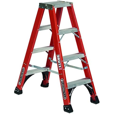 Louisville Ladder 4-Foot Fiberglass Twin Front Step Ladder, 375-Pound Load Capacity, Type IAA, FM1404HD Cover
