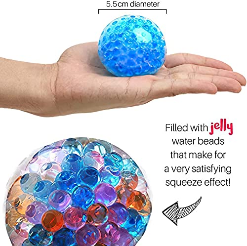 ZaxiDeel Antistressball 3 STK. Knautschball für Kinder und Erwachsene - Stressball zum Kneten, Knetball für Hände Therapie (Grün-Blau-Bunte)