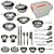 KEJIH Cooking Utensils Set 25 Pieces Stainless Steel Kitchen Toys Pretend Play Pots Pans Toy Cookware Kits for Kids Come with a Handy Storage Box Role Play Educational Toys for Toddlers Small Size