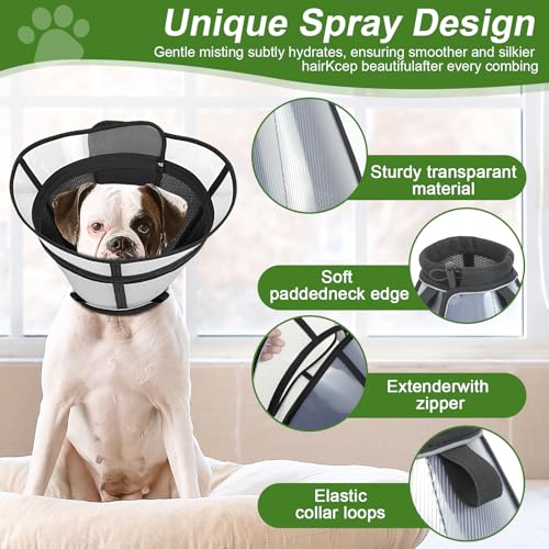 Image of Cone for Dogs - Soft Elizabethan Collar for Large, Medium & Small Dogs | Post-Surgery Recovery, Anti-Licking, Adjustable & Lightweight Dog Cone Alternative (Black,XL)