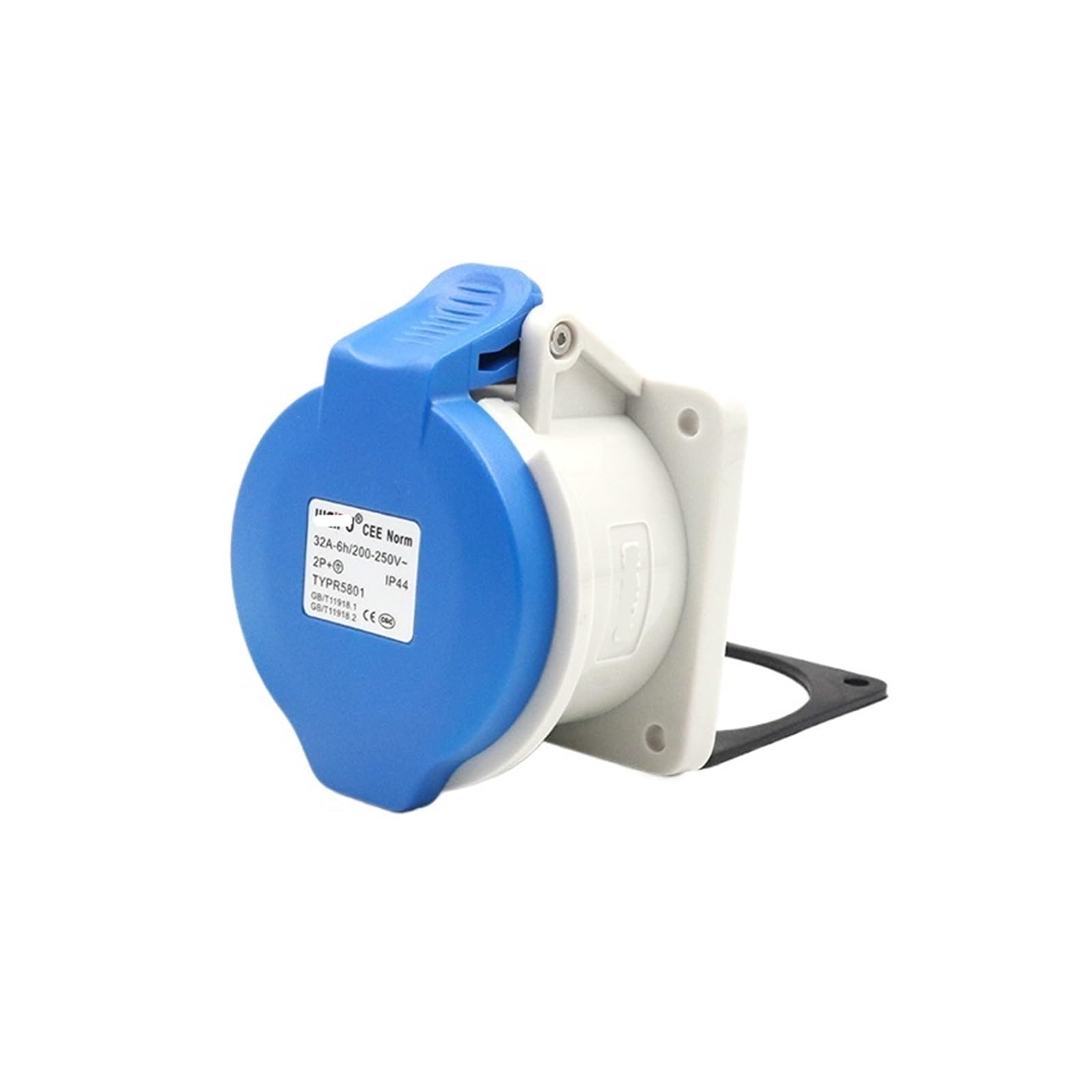 Enchufe industrial de 3 núcleos TYPR5801 con asiento recto de 32 amperios