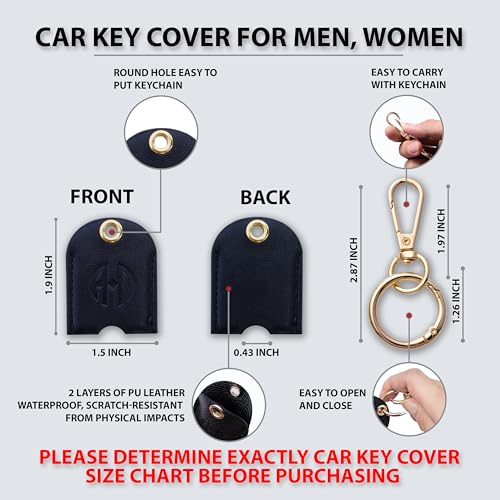 Image of Leather Keys Sleeve for Broken Car Key Loop Replacement, Keychain Cover Cute Protector and Holder for Men, Women