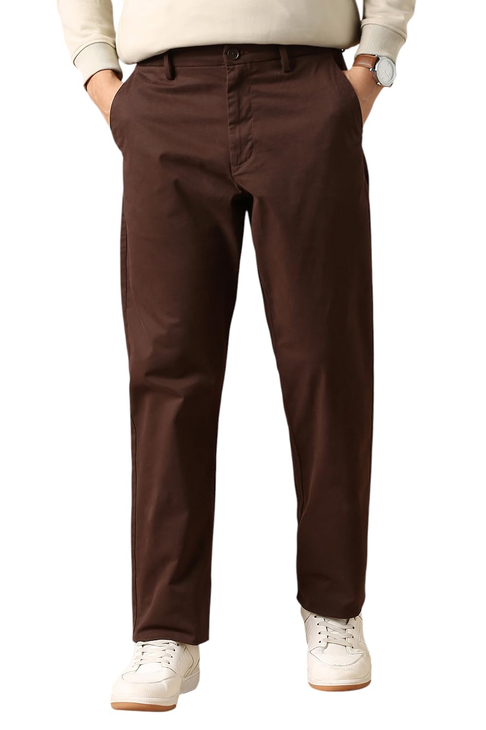 peter england Men's Regular Casual Pants (PCTFTRXPF60283_Brown-picture-37