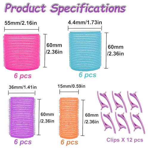 KSIDUT Conjunto de Rolos de Cabelo, Rolos de Cabelo de 36 Peças, Rolos de Cabelo para Cabelos Longos