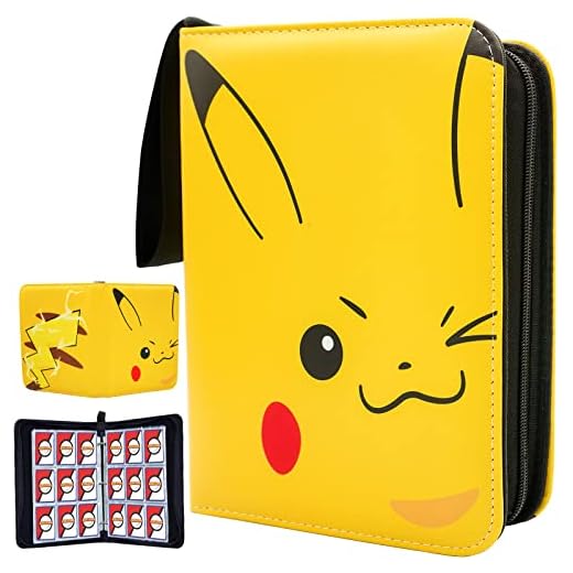 Card Binder for Cards, CHELSOND 9-Pocket Portable Card Collector Album Holder Book Fits 720 Cards with 40 Removable Sleeves, Trading Card Binder Display Storage Carrying Case for TCG -Pika