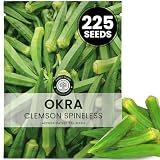 Okra Clemson Spineless – 225 Premium Seeds for Planting – High-Yield, Tender Heirloom Pods for the 2026 Season – 15 Gram Pouch