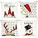 Wulcea Cojines Sofas Decoracion Fundas 40x40 Navidad y Accesorios Decorativos para IKEA Originales Navideño Blanco Salon Papá Noel, Alces, Regalos 4 Piezas Poliéster