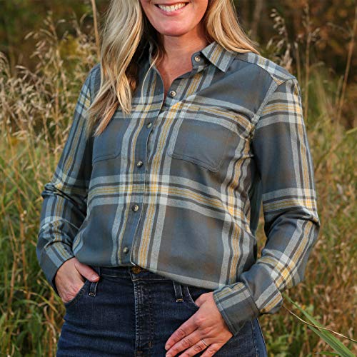 Legendary Whitetails Women's Legendary Flannel Shirt Comfort Fit, Pacific Harbor Plaid, Large #TOP3