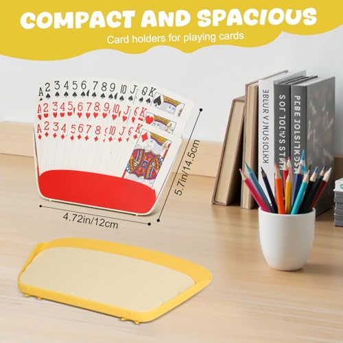 LIZMSIE Card Holders for Playing Cards, Playing Card Holders, Stands Decks W/Foldable Tabletop Stand, 3 Layers Design for Poker UNO Cards, Playing Card Accessories, Set of 2