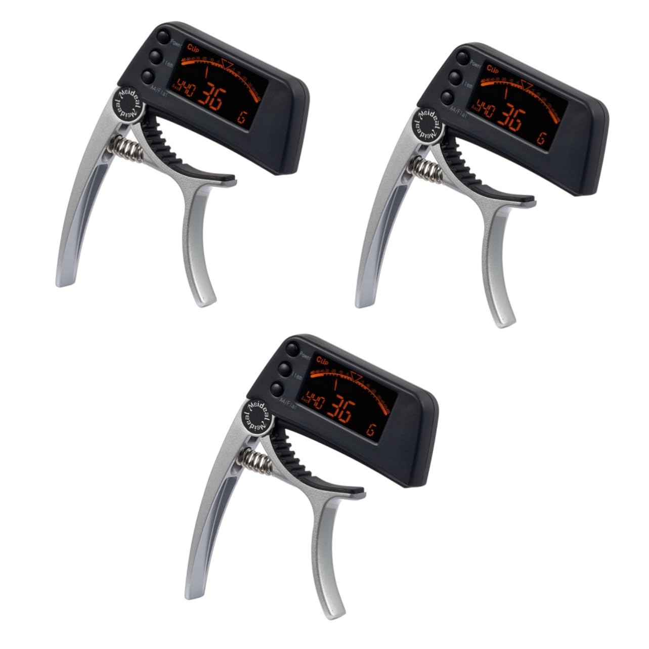Toyvian 3stücke Elektronisches Gitarren-stimmgerät Und Kapodaster Clip Akustik Gitarre Lcd-anzeige Für Ukulele Und Banjo Silber