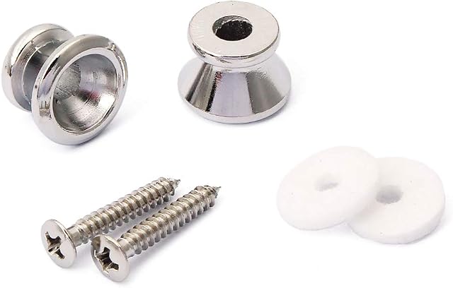Alnicov Guitar Strap Buttons Pins Metal End, Strap Locks For Guitar Bass,Chrome