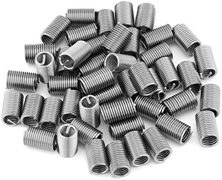 Thread Repair Insert, 50 PCS SS304 Stainless Steel Coiled Wire Helicoil Thread Repair Insert Assortment Kit M6 x 1.0 x 3D Length