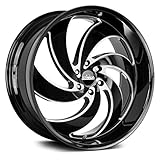 Strada RETRO 6 Custom Wheel - 24x10, 24 Offset, 6x139.7 Bolt Pattern, 106.4mm Hub - Gloss Black with Milled Accents Rim