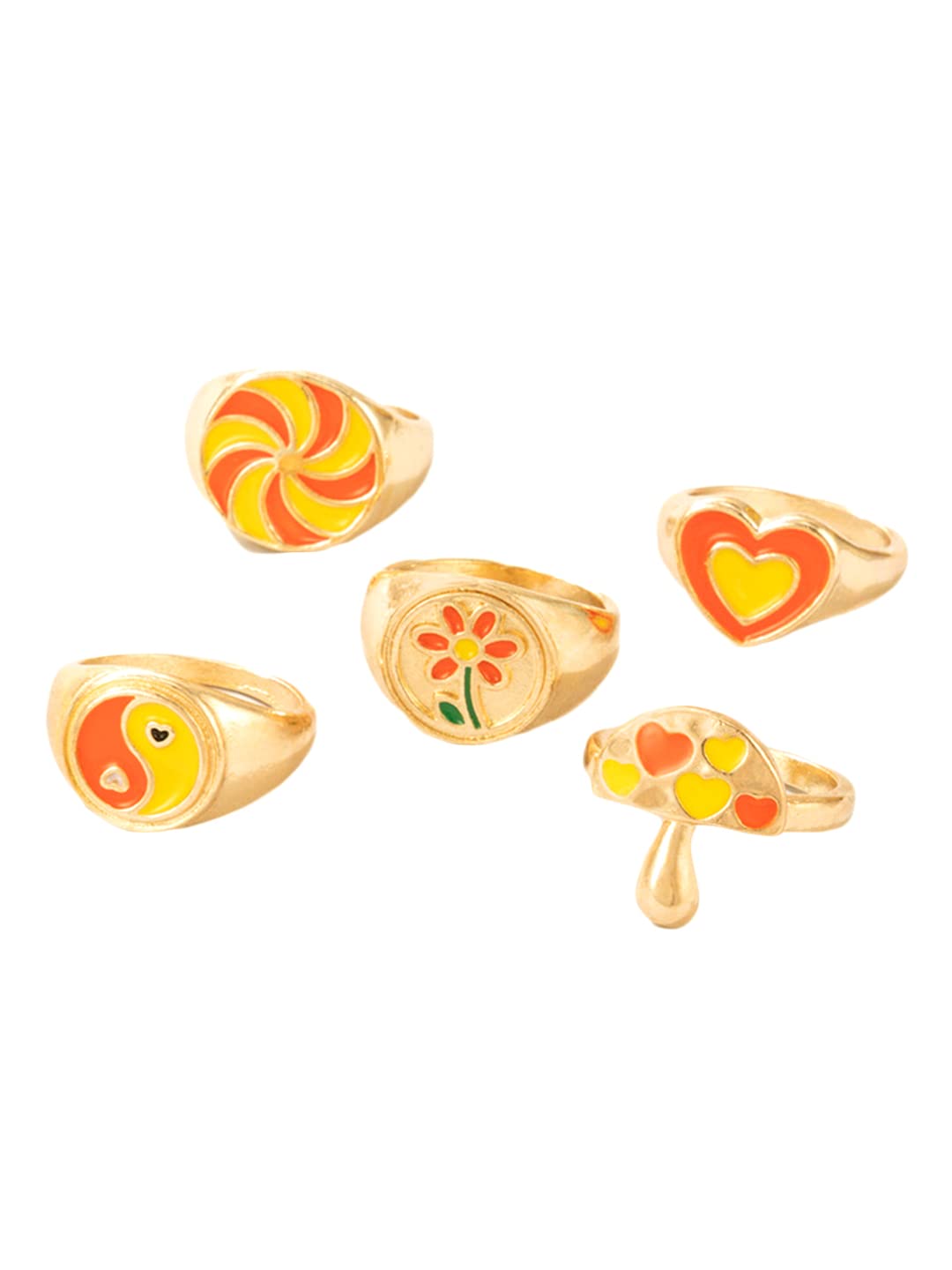 Yellow Chimes Knuckle Rings for Women Combo of 5 Pcs Stack Rings Gold Plated Midi Finger Ring Set for Women and Girls. (B09P32MRM9) Amazon Price History, Amazon Price Tracker