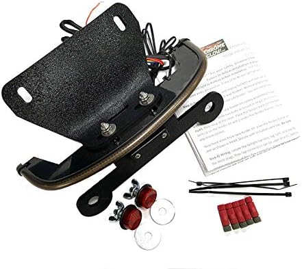 Fender Eliminator Integrated LED Taillight Kit with Tag Light and Bracket for Kawasaki Vulcan S - Brake and Turn Signals - Smoked Lens