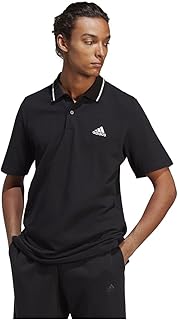 تيشرت بولو اسنشيالز بيكيه بأكمام قصيرة ومزين بلوجو صغير للرجال من اديداس