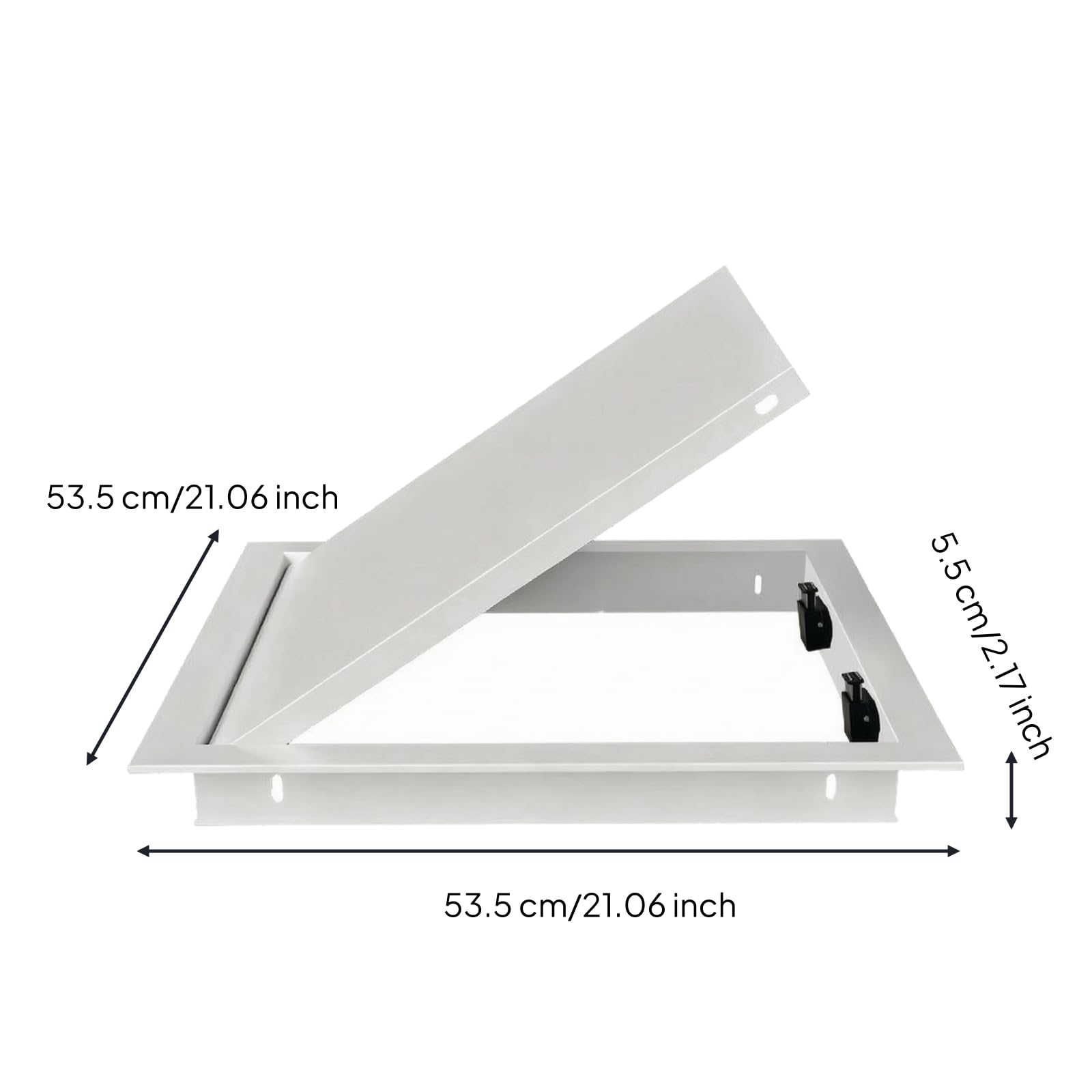 Pannello di Accesso in Alluminio con Filo Parete Sportello di Ispezione Quadrato in Alluminio senza Maniglie per Bagno, Ufficio, 500 MM