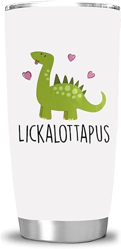 Hasdon-Hill Lickalottapus - Vaso con tapa y pajilla, de acero inoxidable con aislamiento al vacío, taza para café de viaje, regalo de cumpleaños