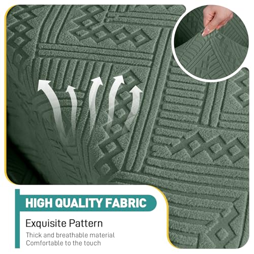 Ruaozz Couch Cushion Covers for Sectional Sofa Stretch Seat Cushion Covers Washable Sofa Slipcovers for L Shaped Soft Furniture Protector Pet Friendly (2 PC Armrest Cover, Sage Green) — view 4