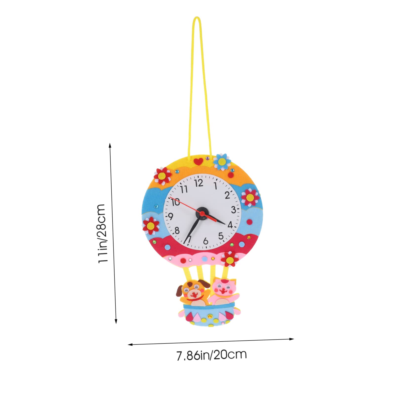 CIYODO Handmade Clock Toys 1 Set Non-Woven Fabric DIY Kit Cartoon Clock for Boys and Girls Holiday Party Craft Set Educational Toy