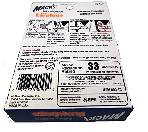 Protetor Auricular Macks Maximum NR33 99-TC 33dB