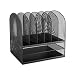 Safco Products Onyx Mesh 2 Tray/6 Sorter Desktop Organizer 3255BL, Black Powder Coat Finish, Durable Steel Mesh Construction, Space-saving Functionality
