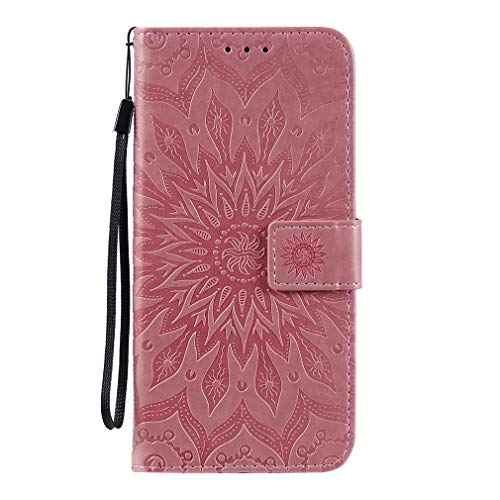 CHcase Funda para Xiaomi Redmi 9C Carcasa Libro con Tapa de Cuero con Ranuras de Tarjeta, Soporte, Cierre Magnético Wallet Case Flip Cover - Rosado